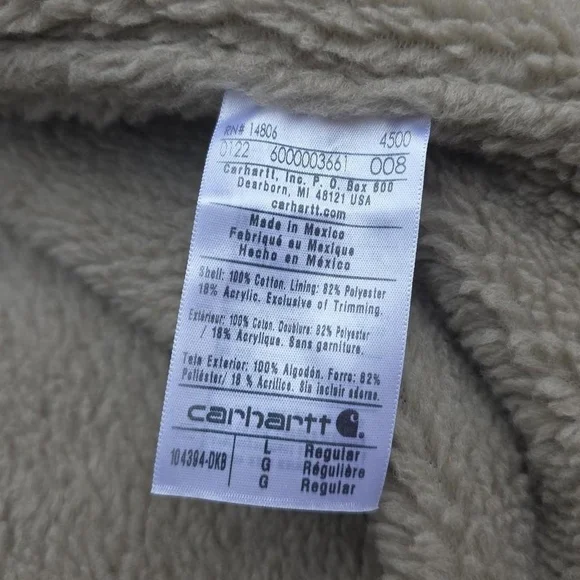 Carhartt Men's Washed Duck Sherpa-Lined Vest Size Large Brown - Picture 6 of 8